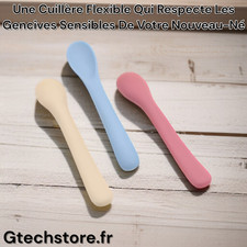 Lot De 3 Pièces De Cuillère Souple, Couvert D'alimentation En Silicone Pour Bébé Cuillère pour bébé price