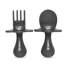 Ensemble cuillère et fourchette pour bébé et tout-petit Grabease. Gris Cuillère pour bébé price