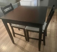 A Saisir... ENSEMBLE TABLE CARRÉE + 2 CHAISES  IKEA en bois ÉBÈNE Ensemble table - chaises price