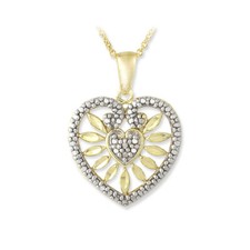 Collier En Coeur Rayonnant Avec Accent En Diamant En Or Sur Argent 925 Collier en diamant price