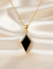 Collier en or onyx noir taillé diamant naturel en argent 925 beaux bijoux... Collier en diamant price