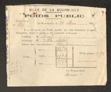 LA BOURBOULE (63) PESEE / BALANCE PUBLIQUE "POIDS PUBLIC" en 1926 Scales et Weighing Scales price