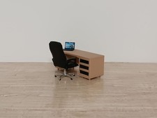 BUREAU AVEC FAUTEUIL ET PC POUR DIORAMAS 1/18 Bureau price