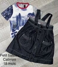 Catimini Petit Bateau 18 Mois Bébé Fille : Robe En Jean + T Shirt Été TBE Bébé robe price