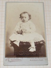 PHOTO ANCIENNE CDV ENFANT BÉBÉ ROBE CHAUSSURES / HENRY BILLARD ANGOULÊME /T193 Bébé robe price