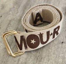 ceinture toile beige amour boucle doree style vintage ajustable 115 cm Ceinture femme price