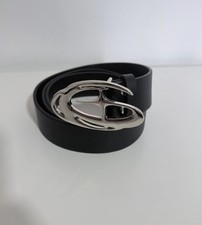 Ceinture noire avec boucle métallique argentée – Style y2k Ceinture femme price