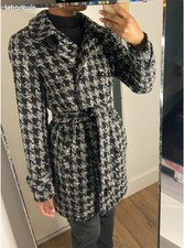 Manteau Mi-Long Tweed Noir Et Blanc Naf Naf Taille S/36 Long manteau price