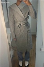 Long Manteau Trench Gris Capuche Ceinture Poches Made In Italy S/36 Long manteau price