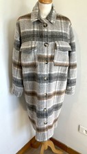 manteau long pardessus T40 laine mélangée long manches boutonnière 612/ Long manteau price