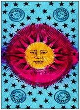 TIE DYE SUN & MOON Tapestry/Wall Hanging/Bedspread 54"X86" Bedspread price