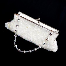Sac À Main Sac De Soirée Clutch Portefeuille Broderie De Perles Blanc Clutch sac price