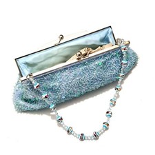 Sac À Main Sac De Soirée Clutch Portefeuille Broderie De Perles Bleu Clutch sac price