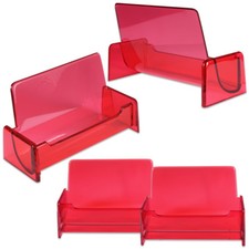 6pc HQ Acrylique Plastique Business Nom Carte Support Écran (Rouge Transparent) Business carte support price