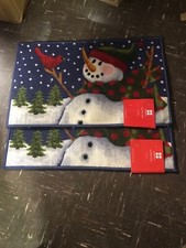 Lot Of 2 Accent Rugs Snowman Christmas 17.3”x27.9” Essential Home Kmart Salle de bain Rug price