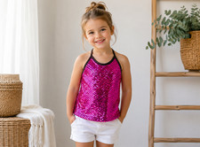 Top dos nu debardeur fille rose fuschia In extenso 3 ans paillettes TBE Débardeur Top fille price