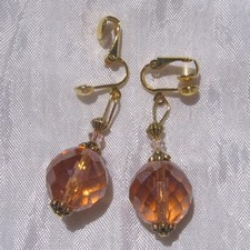 CLIPS BOUCLES D'OREILLES SWAROVSKI CRISTAL BOHEME "PÊCHE DORÉE" sans nickel Swarovski boucles d'oreilles price