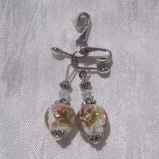 Clips Boucles d'oreilles argenté perles verre blanc Swarovski "FLEUR BLANCHE" Swarovski boucles d'oreilles price