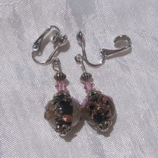Clips Boucles d'oreilles argenté perles verre noir Swarovski "FLEUR NOIRE" Swarovski boucles d'oreilles price