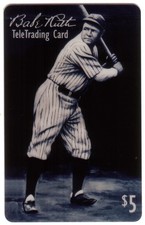 Baseball Légende B&w Bébé Ruth Prêt À Swing Chauve-Souris (New York) Phone Carte Bébé Swing price