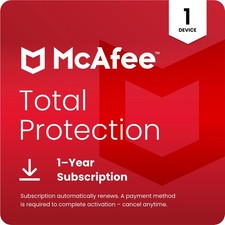McAfee Total Protection - 1 Device - 1 Year - Automatic Renewal - [Download] Antivirus logiciels price