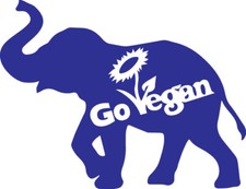 Autocollant décalcomanie vinyle Elephant Go Vegan ordinateur portable téléphone voiture fenêtre réfrigérateur végétalien Fridge Sticker price