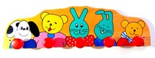PORTE-MANTEAU MURAL BOIS MASSIF PEINT LAPIN OURS CHIEN POUR CHAMBRE ENFANT BEBE Bébé manteau price