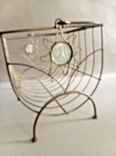 PORTE REVUES EN FER FORGÉ  ANNÉES 60/70 AVEC MEDAILLONS EN VERRE BON ETAT Magazine porte-manteau / Newspaper porte-manteau price