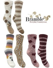Chaussettes Cosy Bramble Douces Slippers Antidérapantes Avec Grips (2 PACK) Slipper chaussettes femme price
