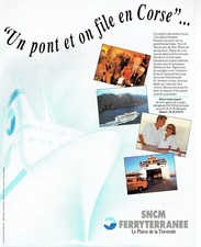 publicité Advertising 0522 1992  SNCM Ferryteranee   un pont on file en Corse File price