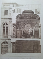 Gravure XIX° in-F Palais de Versailles: Coupe d'ensemble du salon de la guerre Déco chambre et Lounge ensemble price