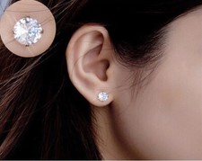 Boucles d'oreilles clous en argent 925 et Zirconium - Diamètre 0,4 cm Argent boucles d'oreilles price