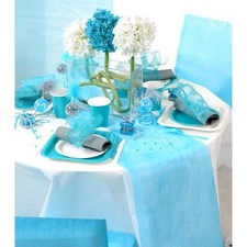 Chemin de table jetable en tissu intissé bleu ciel 30cm x 5 m Chemin de table price