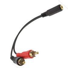 > 2x Rca Phono Mâle À 1x 3.5mm Femelle Prise Jack Câble Câble RCA price