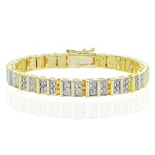 Bracelet De Tennis En Or Avec Accent En Diamant Rectangle Et Bar Bracelet en diamant price