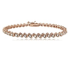 Bracelet De Tennis En Diamant Naturel S En Or Rose 18 Carats 0,25ct TDW Bracelet en diamant price