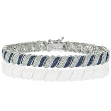 Argent Ton 0.25ct Traitée Diamant Bleu Vague Lien Tennis Bracelet en Laiton Bracelet en diamant price