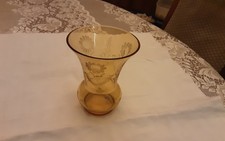 VASE VERRE JAUNE FLEURS GRAVEES Vase price