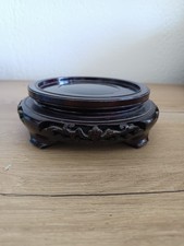 Socle en bois sculpté sur pieds pour vase potiche statuette artisanat asiatique Vase price