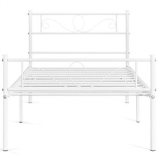 Cadre de lit Simple en Métal Assemblage Simple pour Petits Espaces Adultes Blanc Cadre de lit price