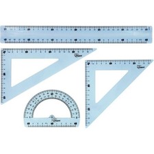 Study  Ensemble incassable 4 pièces avec règle 30 cm, 2 équerres, rapporteur Ensemble équerre price