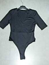 Haut body noir col V manches courtes taille XS / 34 Body femme price