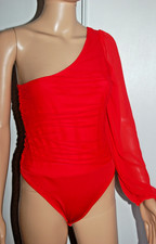 Body bodie rouge fête soirée asymétrique une manche voile Shein taille M /38 Body femme price