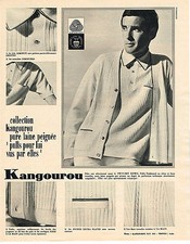 PUBLICITE ADVERTISING 034   1965   KANGOUROU   pulls cardigans homme 2 Cardigans homme price