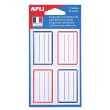 24 étiquettes scolaires 36x56 mm avec lignes bleues et rouges Étiquette scolaire price