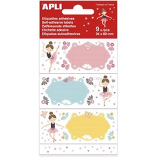 Etiquettes scolaires - Pour cahiers, livres - Danseuses - 36x81mm - 9 étiquettes Étiquette scolaire price