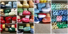 chaussons bébé baigneur naissance tricotés laine Phildar, prix la paire au choix Bébé chaussons price