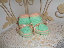 CHAUSSON BEBE EN LAINE  FAIT MAIN 0/3mois Bébé chaussons price