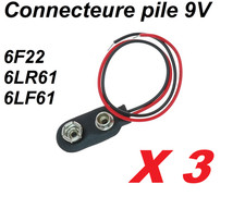 Lot 3 Connecteur pour Pile 9V Fils Longs et Résistants Parfait pour Projets Élec Connecteur price