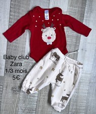 Baby Club Zara 1/3 MOIS FILLE : Body Renne Et Pantalon De Noël TBE Body fille price